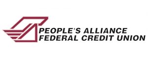 People’s Alliance Federal Credit Union logo in maroon and black