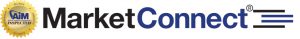MarketConnect logo with AIM inspection seal and stylized blue and black lines