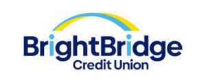 BrightBridge Credit Union logo with yellow and blue bridge design
